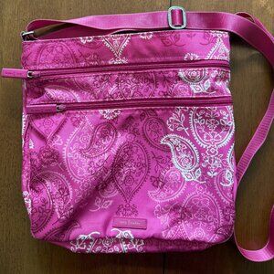 Vera Bradley Pink Paisley Triple Zip Hipster Purse